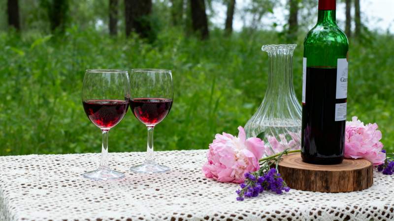 红酒与花的静谧时光图片