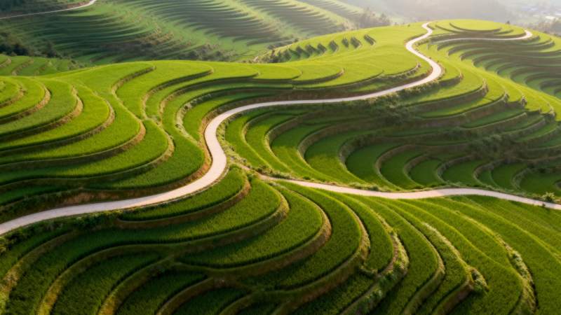 梯田蜿蜒如画图片