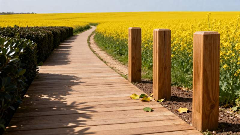 木栈道穿花海图片