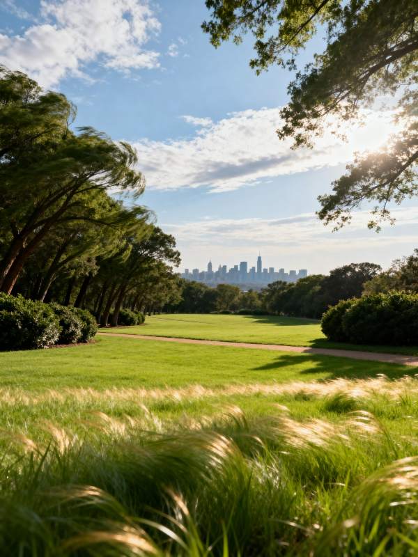 城市绿洲 天际线景图片