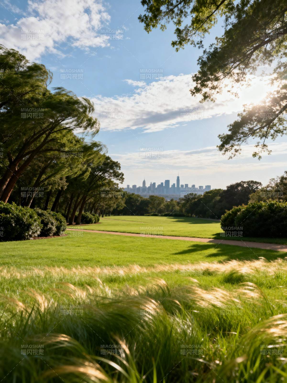 城市绿洲 天际线景图片