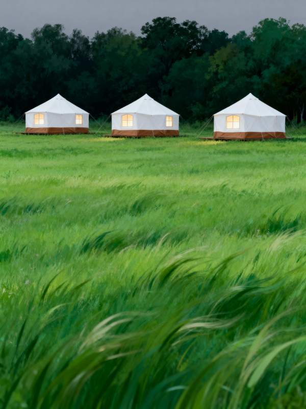 草原夜宿帐篷图片