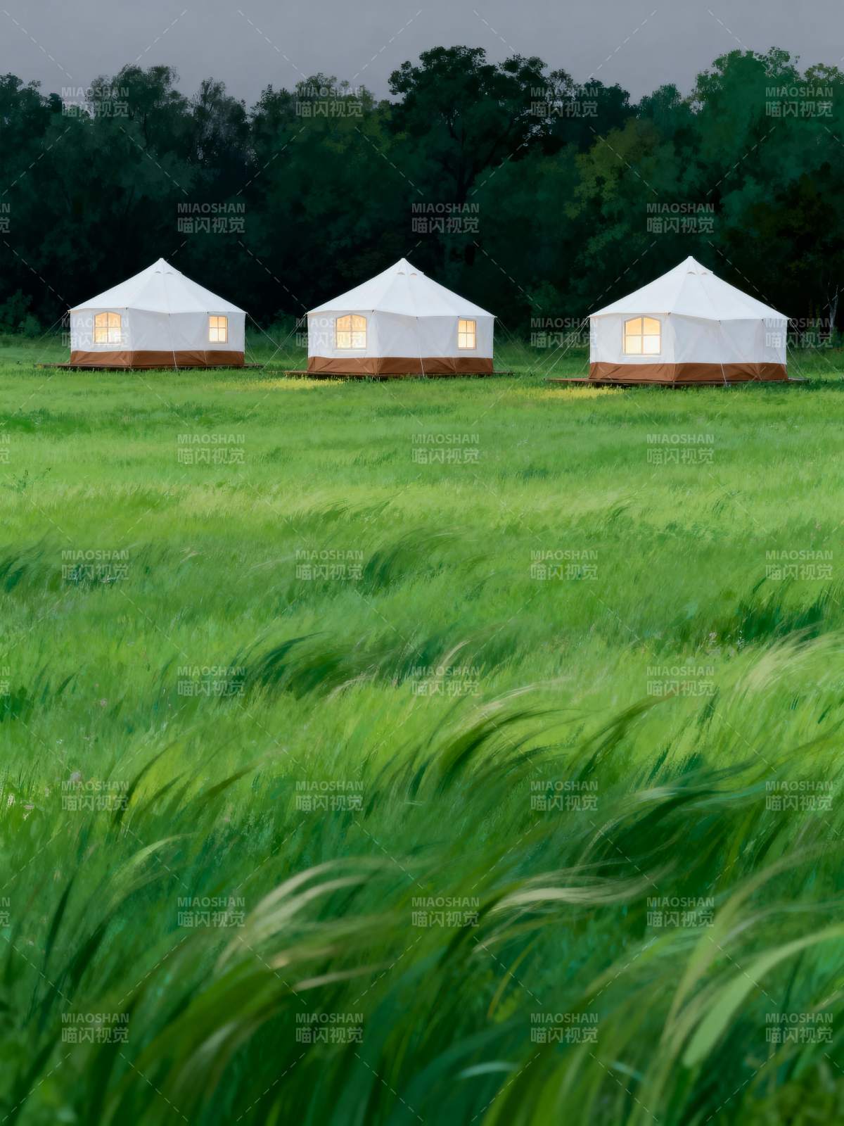 草原夜宿帐篷图片