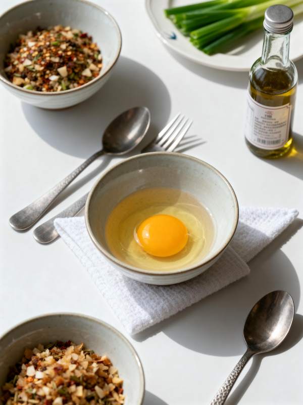 蛋黄与香料准备中图片