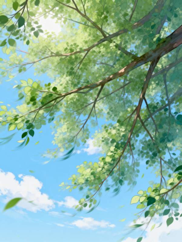 绿叶映蓝天图片