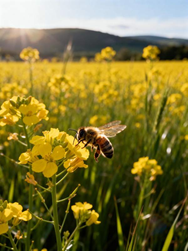 蜜蜂采蜜花丛中图片