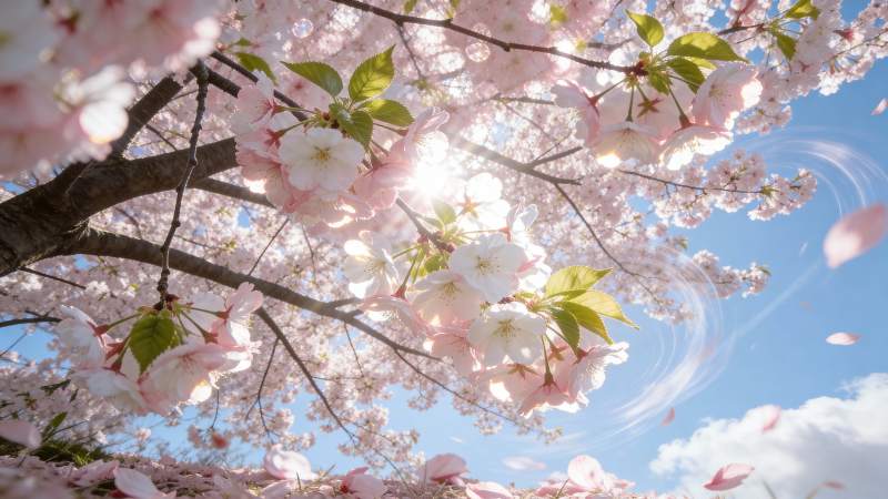 樱花绽放春日景图片