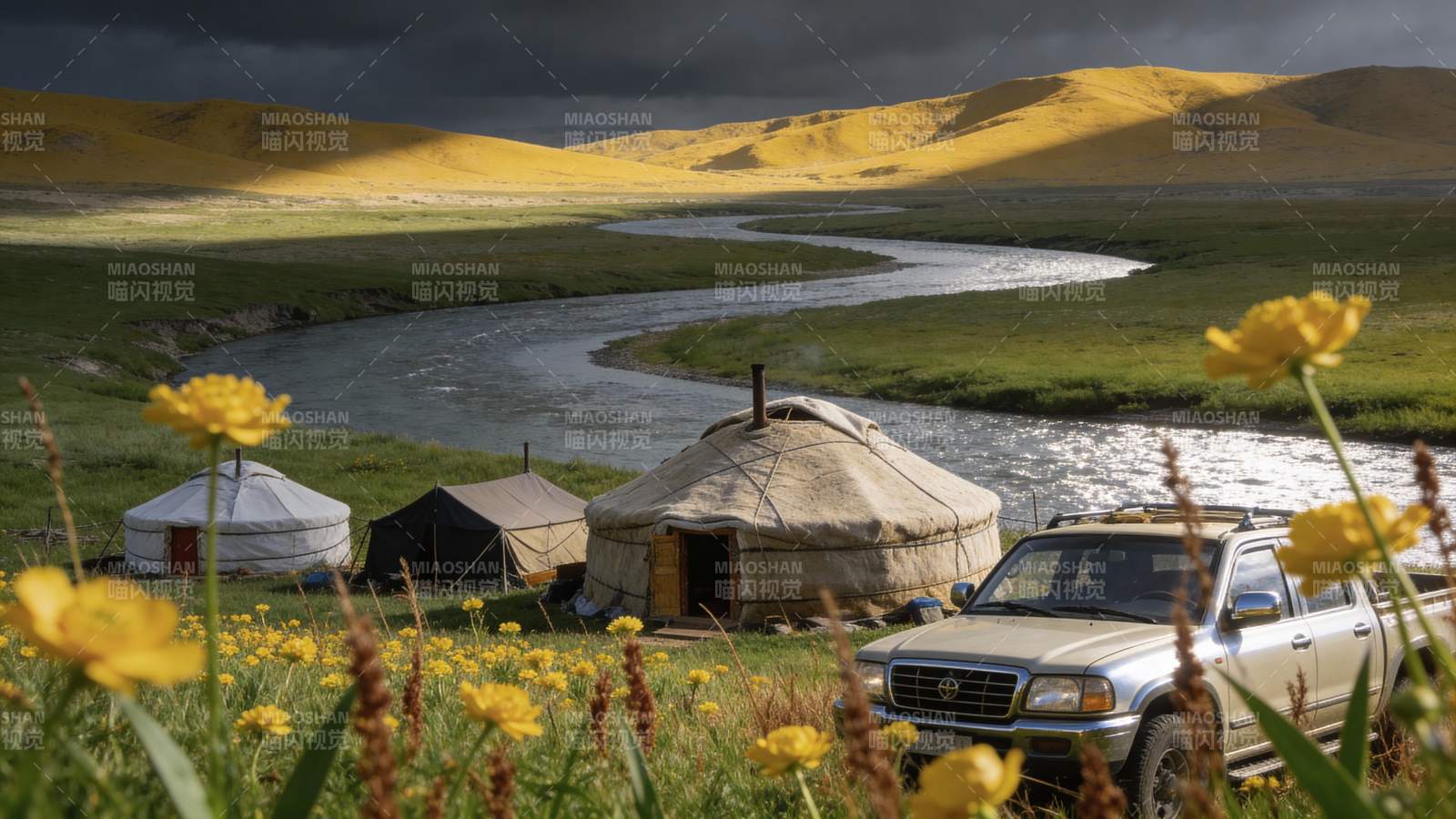 草原上的游牧生活图片