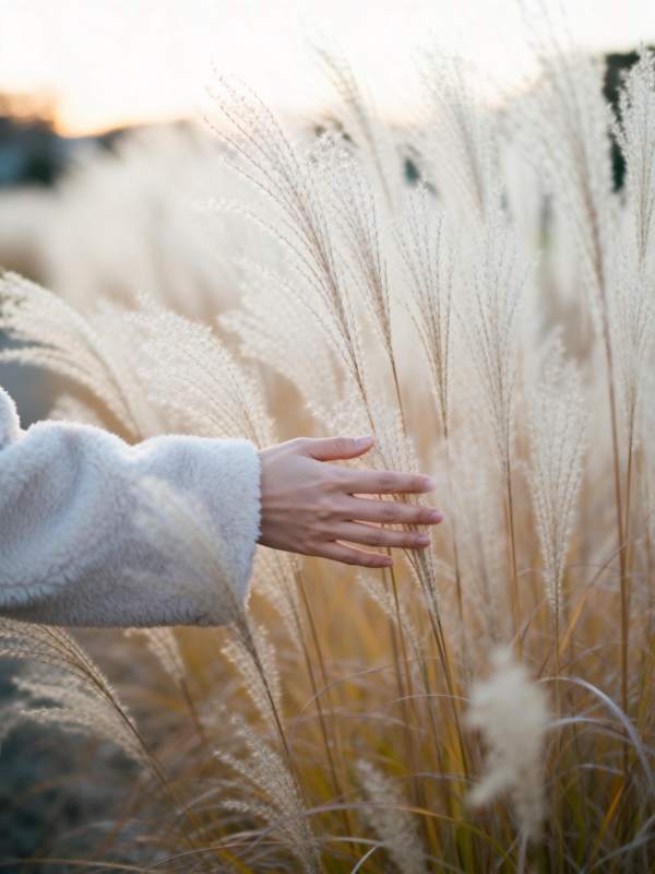 秋日轻抚芦苇图片