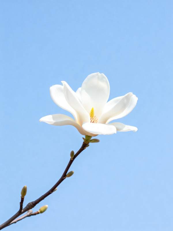 玉兰绽放蓝天图片