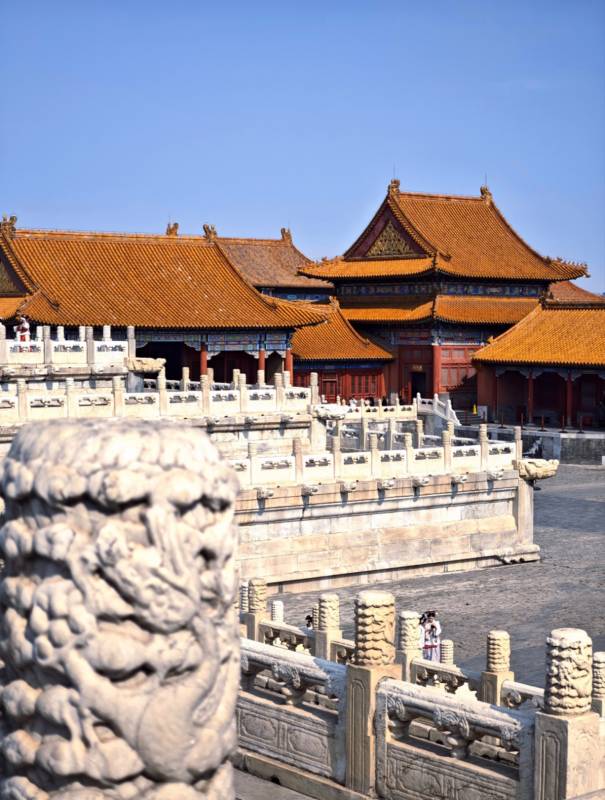 故宫金顶映蓝天图片