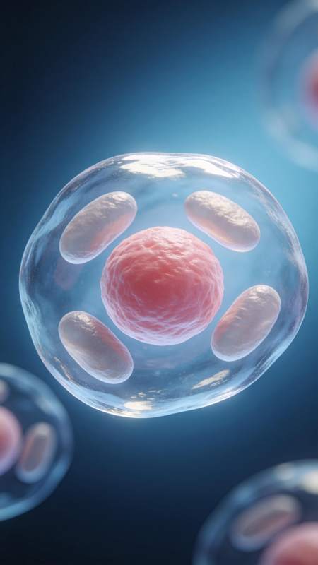 细胞内部结构显微图像展示细胞核与细胞器图片