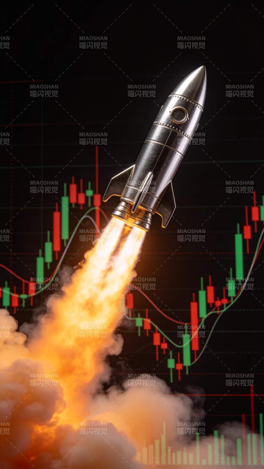 火箭腾飞 股市飙升图片