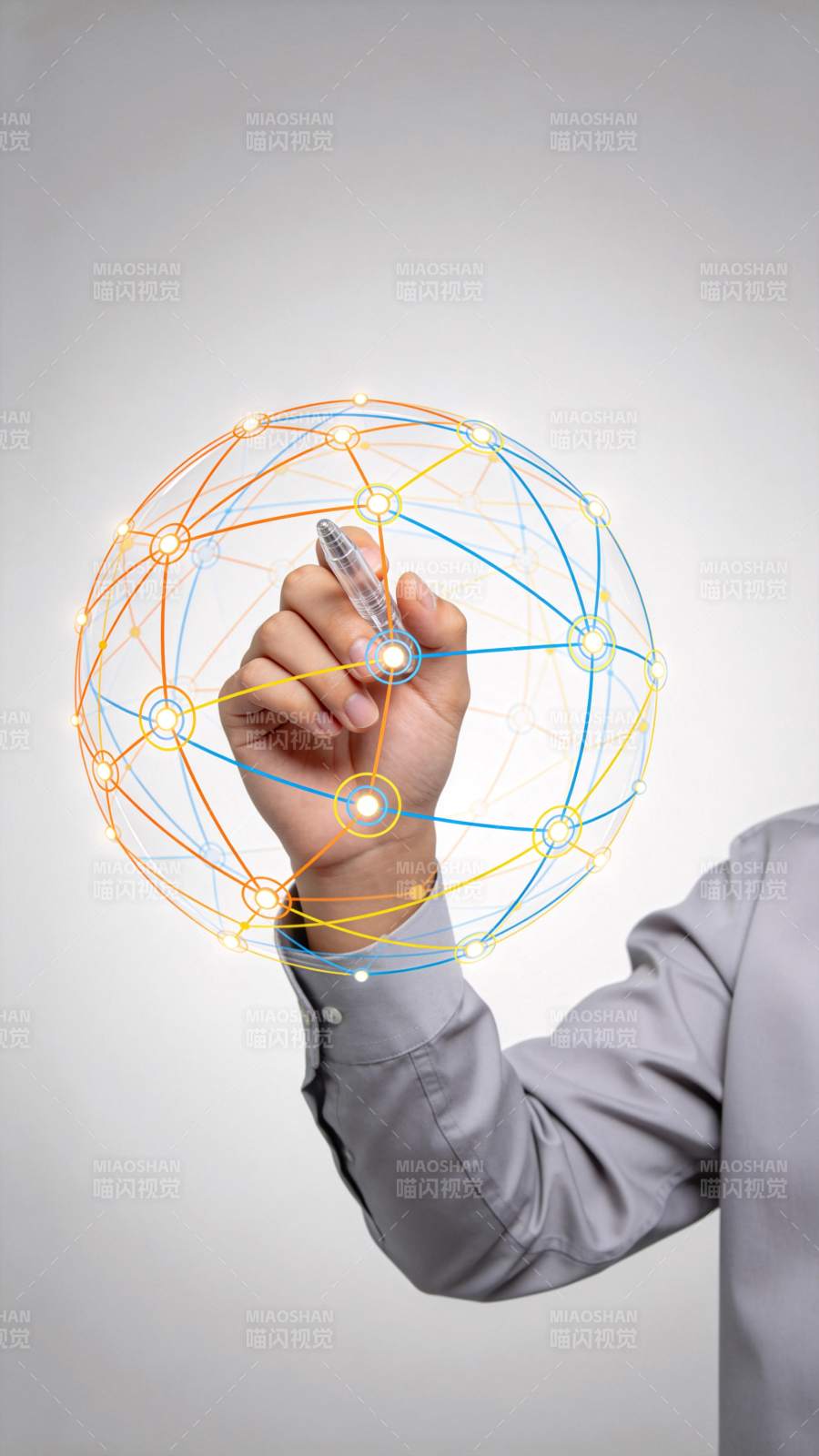 手绘网络球体图片