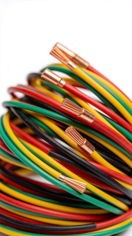 彩色电线特写图片