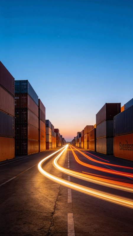 集装箱港夜景图片