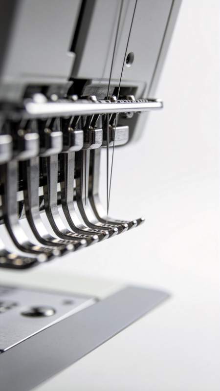 工业绣花机多针头特写细节展示图片