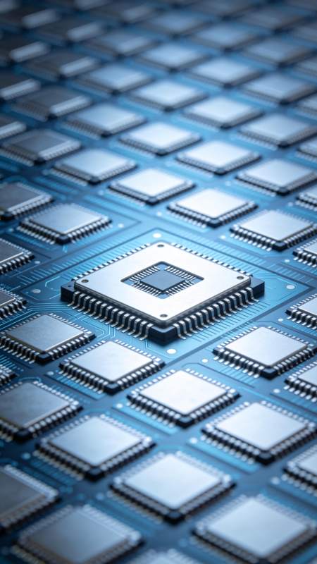芯片矩阵特写图片