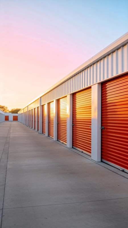 橙色卷帘门仓库图片