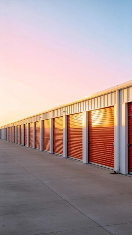 夕阳下的储物仓图片