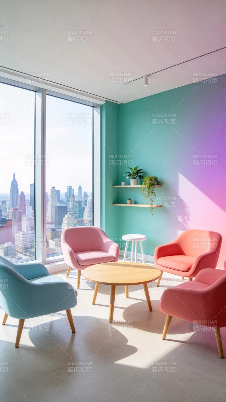 彩色客厅城市景图片