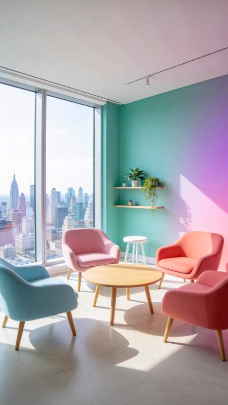 彩色客厅城市景图片