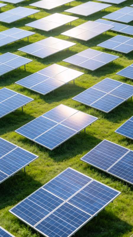 光伏阵列绿野之上图片