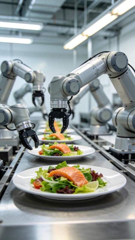 机器人烹饪沙拉图片