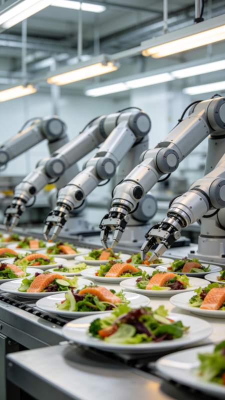 机器人烹饪沙拉图片