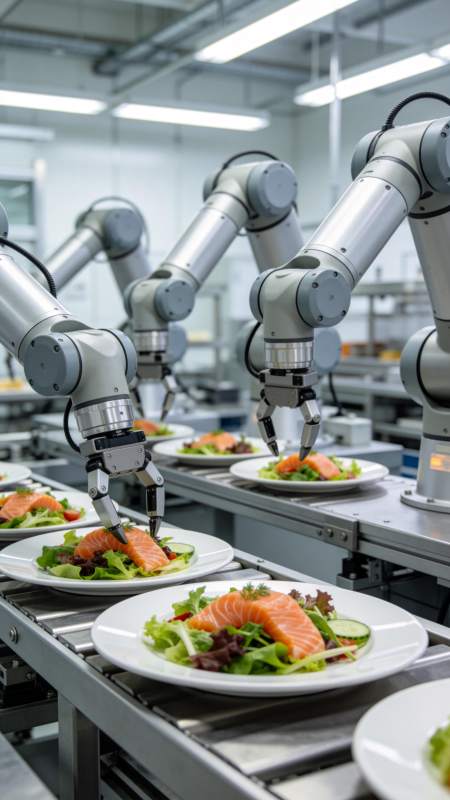 机器人烹制三文鱼沙拉图片