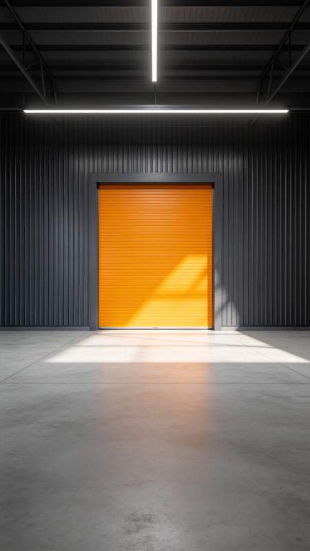 橙色卷帘门图片