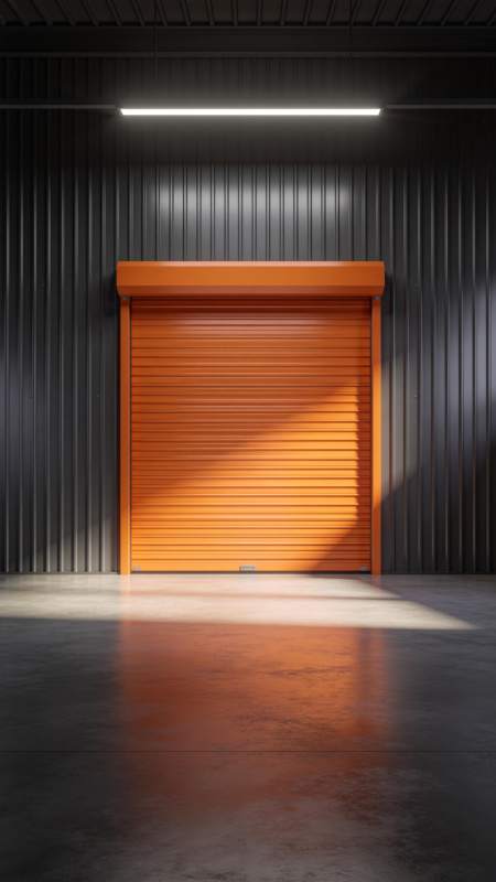 橙色卷帘门图片