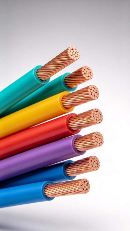 彩色电线特写图片