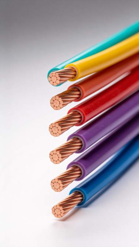 彩色电线特写图片