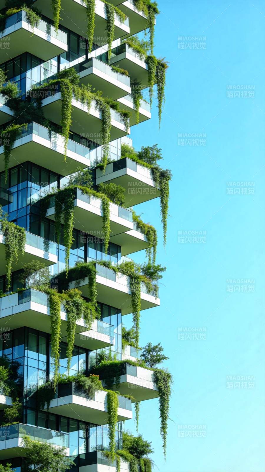 绿植环绕的现代建筑图片