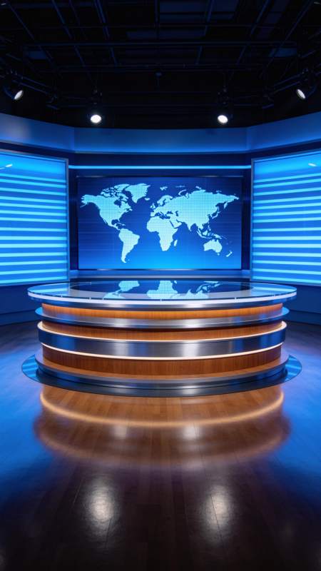 全球新闻演播室图片