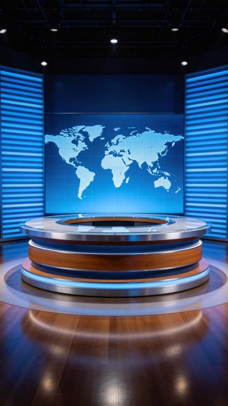 全球新闻演播室图片