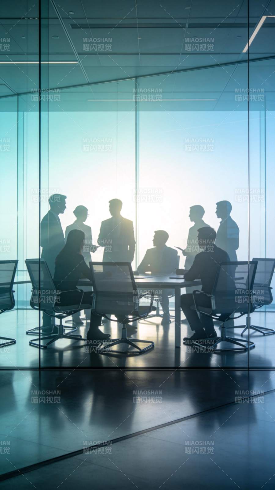 商务会议剪影图片