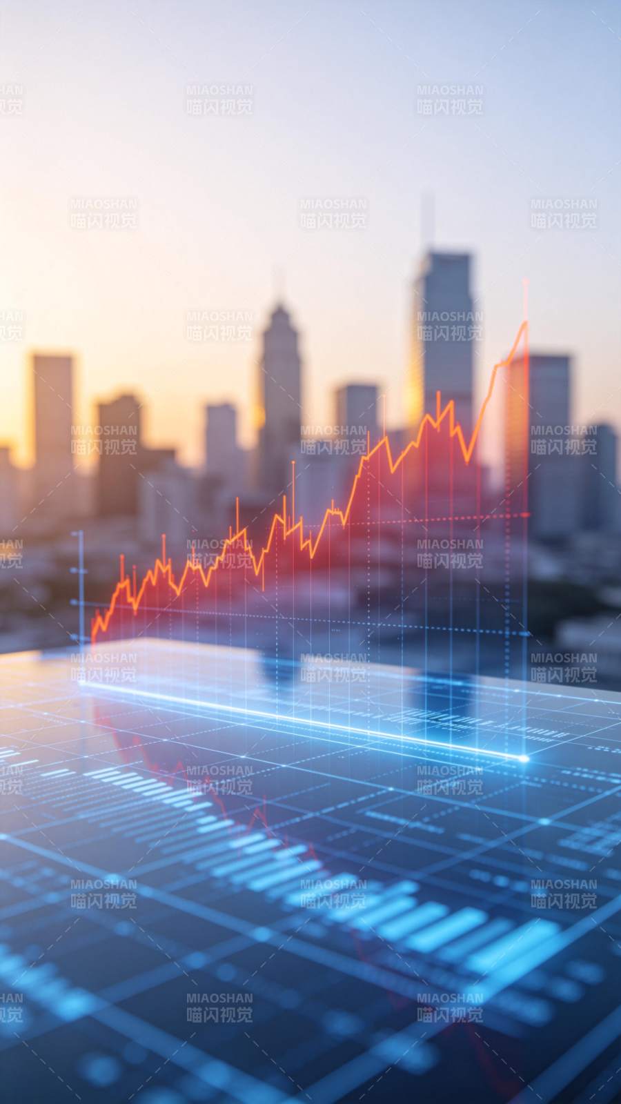城市金融增长图图片