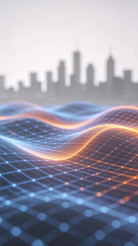 未来城市波浪图图片