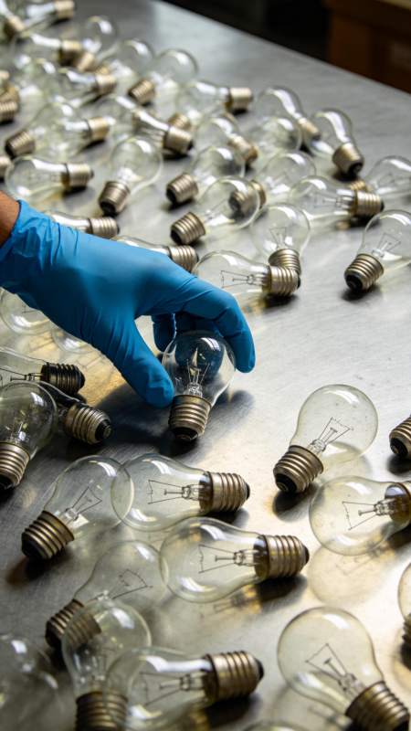 灯泡排列与手部操作图片