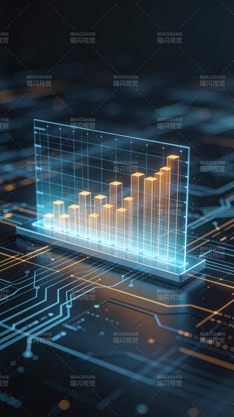 科技数据增长图图片