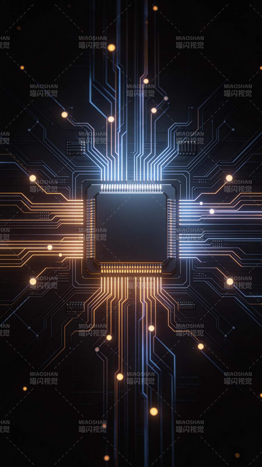 芯片电路光效图图片