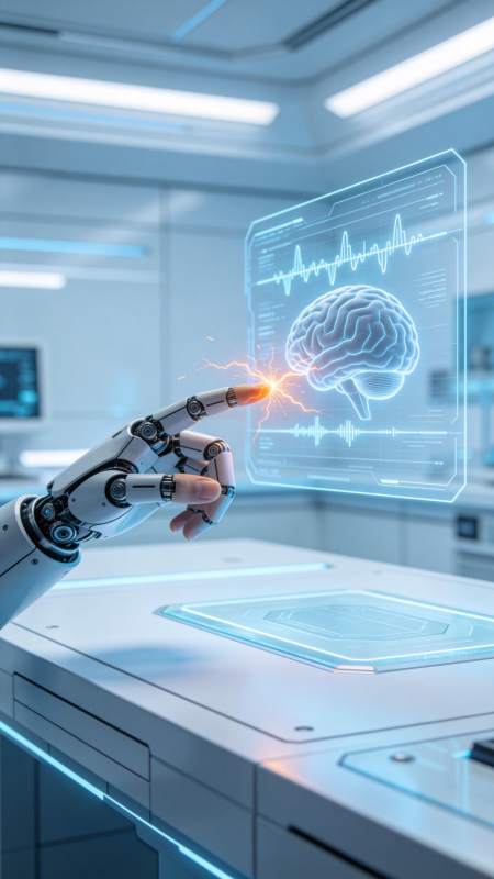 机械手触碰脑波界面图片