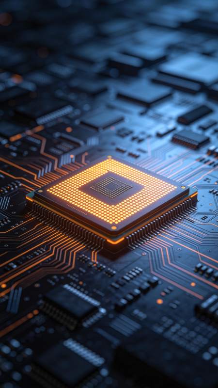 芯片核心光芒闪烁图片