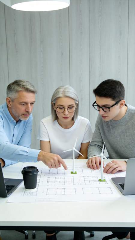 风能项目团队讨论图片