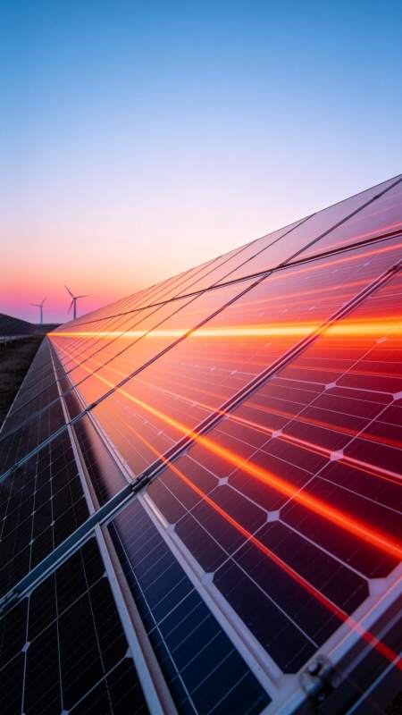 光伏电站日落美景图片