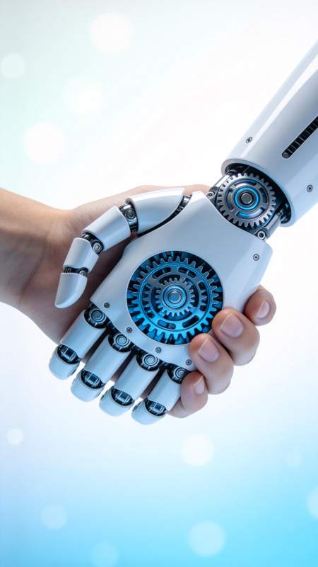 人机握手 科技共生图片