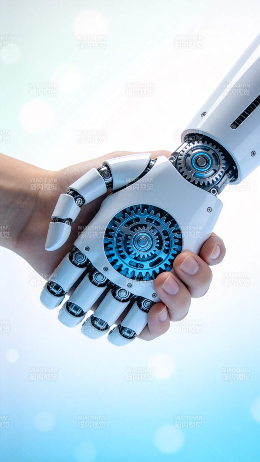 人机握手 科技共生图片