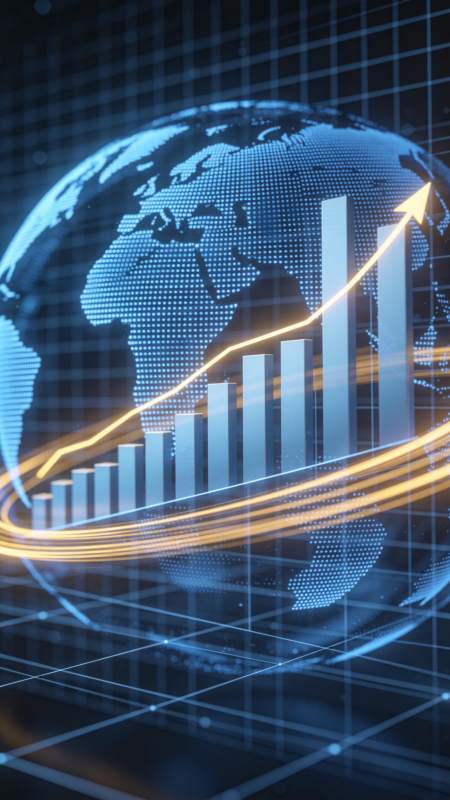 全球增长趋势图图片